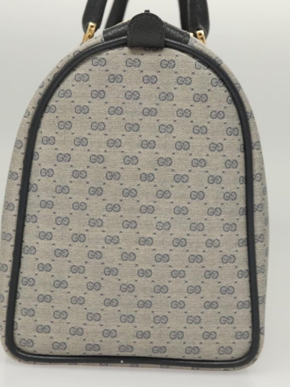 GUCCI Micro GG Supreme Sherry Line Bag PVC Navy Gold Red 40 02 007 Auth BA2011 - Picture 5 of 16